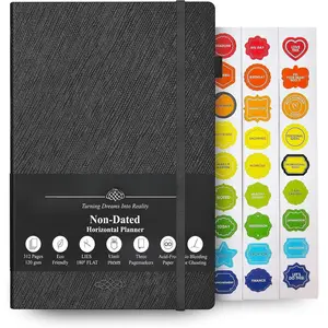 Undated Planner Weekly and Monthly - Dotted Blank Planner - Hardcover, Dateless Weekly Planner, 5.83 x 8.27In -  A5 Paper (120GSM) - Monthly, Weekly, Yearly Spread -  Planner