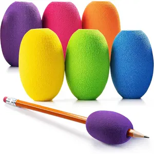 Egg Pen-Pencil Grips for  and Adults Colorful, Cushioned Holders for Handwriting, Drawing, Coloring -  Right or Left-Handed Use -  (6-Pack)