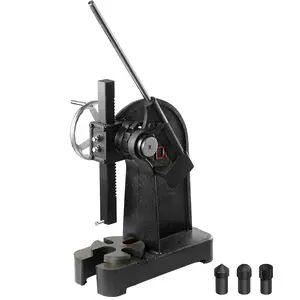【Father's Day】VEVOR Arbor Press, 3 Ton Ratchet Type Arbor Press, Ratchet Leverage Arbor Press with Handwheel, 12.2" Maximum Height, Cast Iron Manual Desktop Punch Press, for Stamping, Bending, Stretching, Forming
