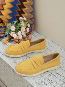 Multicolor Suede Loafers, Vintage Classic Slip-On Shoes, Comfortable Slim Fit Unisex Footwear, Casual All-Season Wear