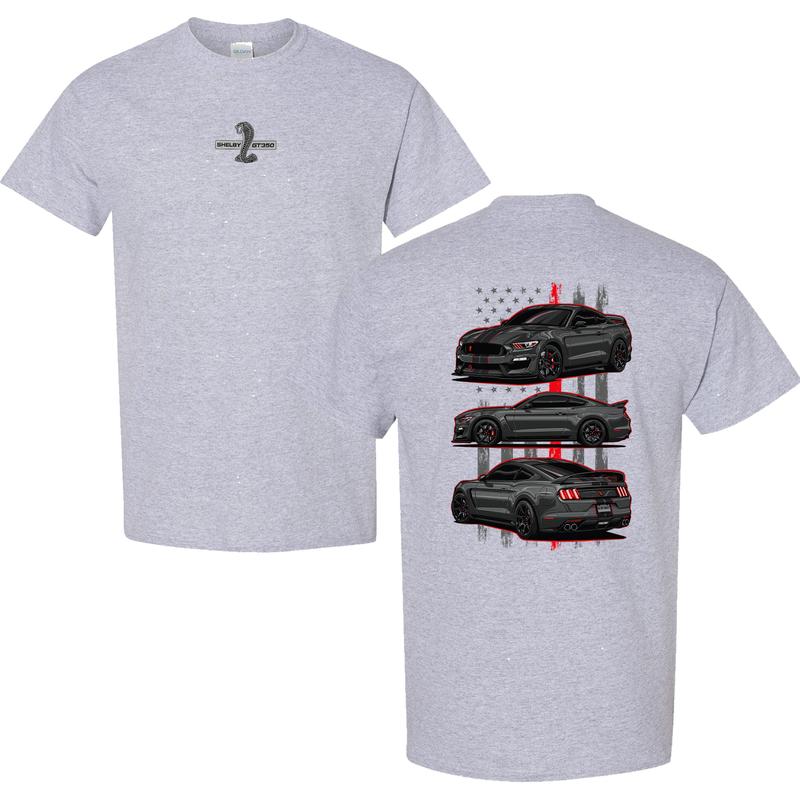 Mustang Shelby GT350 Vintage graphic Acid ed T-shirt Car Clothing Racing Shirt Sport Car Shirt Cotton Menswear Superior Tee for All-Day Comfort