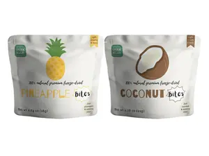 Snakklub Pineapple / Coconut Duos – Freeze-Dried Pineapple and Coconut, 100% Fruit Without Added Sugar/Additives/Preservatives Fruit Snack