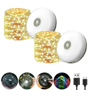 Camping String Lights |   Rechargeable 4 in 1 Quick Storage 32.8FT Tent Lights with 8 Modes |   Hanging Waterproof LED Lamp for Outdoor Patio Garden Party |   Christmas Holiday Decor - Camping Gear