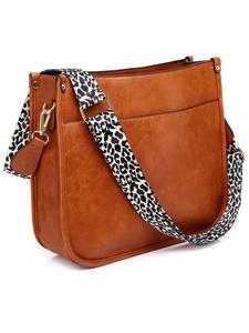 fall summer 2025 new style solid color crossbody bag, fashionable pu leather shoulder bag for work & travel, casual trendy versatile high-quality daily commuting bag, fall outfits, earthtone fall freshness