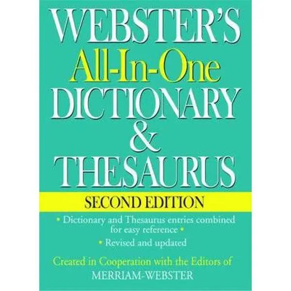 USED Book - Webster's All-In-One Dictionary & Thesaurus, Second Edition by Editors of Merriam-Webster (Hardcover) - english