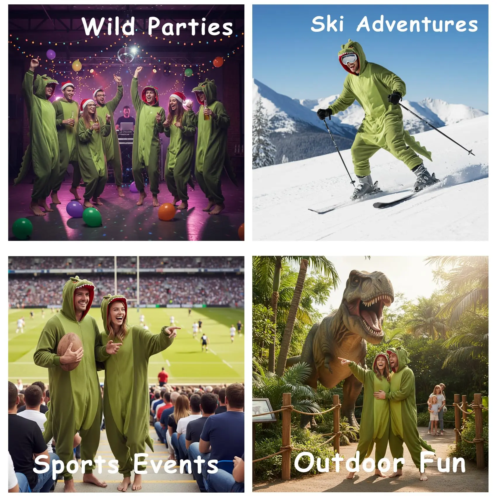 Women's Dinosaur Skeleton Jumpsuit, Comfortable Hooded Onesie Costume for Halloween & Cosplay Parties, Unique Casual Style, Piece