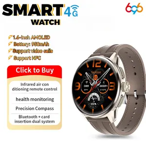 H100smart watch  1.8 Inch AMOLED Wearable Smartwatch with Rotating Camera SIM Card Support Independent Calls Full Netcom Bluetooth Calling Infrared Remote Control for Air Conditioner Beidou GPS Health Monitoring Long Battery Lif