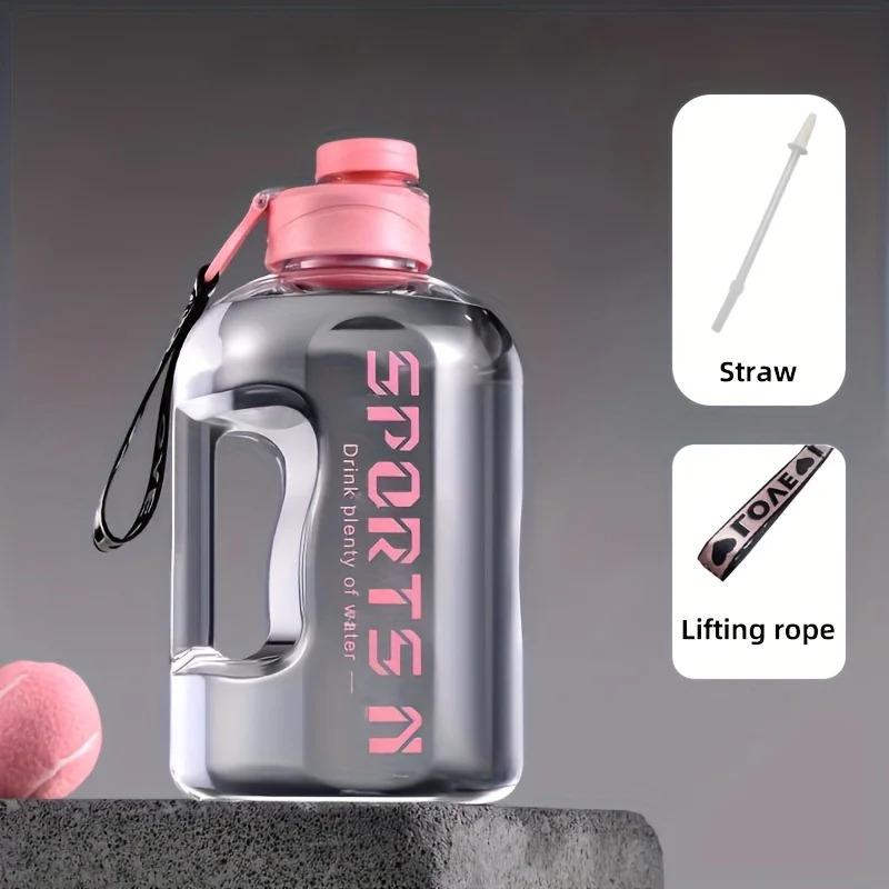 57.48oz Large-Capacity Sports Water Bottle with Straw - Durable PC Material, Ideal for Gym, Travel, Camping, Hiking & Fishing
