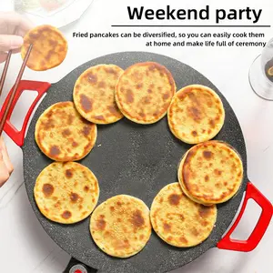 Multi functional pancake maker, toaster, electric frying pan, household pancake plate, with 5 adjustable temperature levels and non stick coating suitable for breakfast pancakes and outdoor travel use