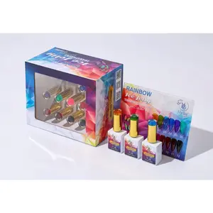 HyBa Beauty ICE JELLY Rainbow Collection Neon Gel Polish - 12 Vibrant Translucent Shades for Buildable Coverage & Long Lasting Wear - Vegan Cruelty Free