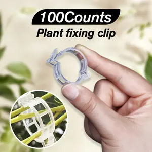 100 Counts Vine Support Clips, Plastic Tomato Plant Clips, Garden Supporters for Grape Tomatoes and Vegetables Promoting Upright Growth, White