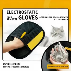 S-Reusable Pet Hair Removal Gloves, pet hair remover glove, cat hair remover, dog hair remover, pet grooming glove, reusable fur remover, for Cat & Dog Fur on Furniture, Clothes & Daily Household Fabric Cleaning