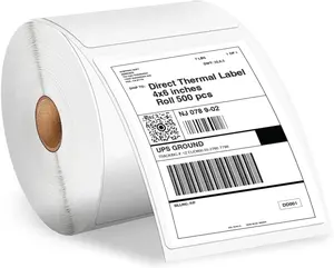 Rollo, MUNBYN, , Fargo Label Printer 4" x 6" Direct Thermal Shipping Labels Perforated & Adhesive Fanfold or Roll 500 Labels Commercial Grade