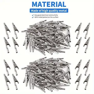 10pcs Metal Alligator Clip Spring Clamps Test Line Crocodile Clip Silver Tone Alligator Clips Nickel Plated Crocodile Clamps
