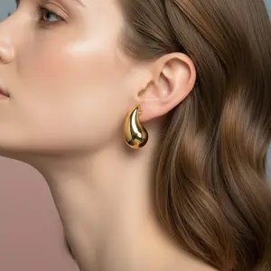 Gold-filled Hollow Raindrop Earrings