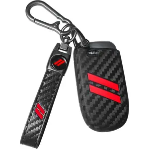 Key Fob Cover with Keychain, Protective Case Shell for Dodge Charger, Durango, Challenger, Journey, Car Key Accessories
