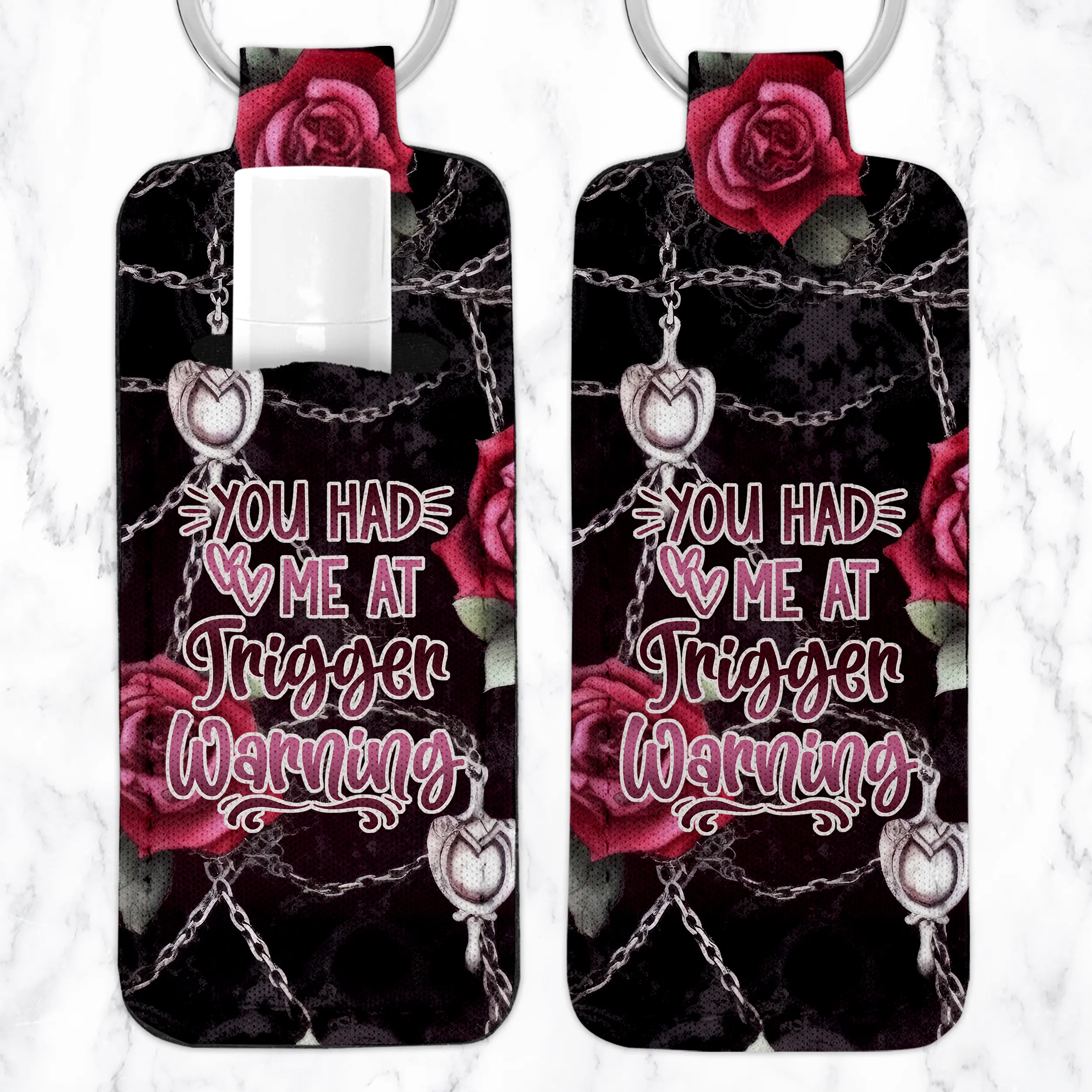 Dark Romance Chapstick Holder Keychain