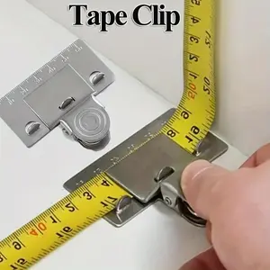 [1pc Accurate Stainless Steel Measuring] 1pc Stainless Steel Measuring Tape Clip: Get Accurate Measurements Every Time! Durable Tape Measure Clip