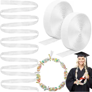 262 Ft 2 Rolls Clear Graduation Candy Lei Netting Tubing Mesh Bags, Candy Lei Making Kit for DIY Graduation Wreaths Packing Snacks