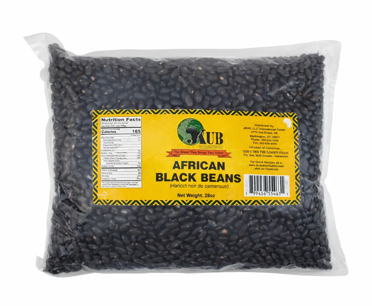 JKUB Dry African Black Beans, 28oz Earthy High-Protein Fiber Staples (Cameroon Haricot Noir Dried Beans)