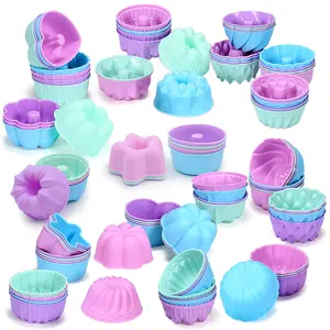 24PCS Silicone Baking Molds,  Non-Stick Silicone Donut Pan, Muffin, Jello, Bagel Pan