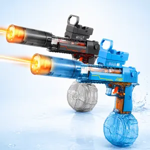 Automatic Water Blaster for Kids Rechargeable Electric Water Spray Toy with Light-Up Muzzle and Vibration Outdoor Summer Pool Party Toy