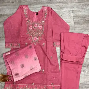 Pure Cotton Girls 3 Piece Kurtha Salwar Set - Perfect for Womenswear - Overalls