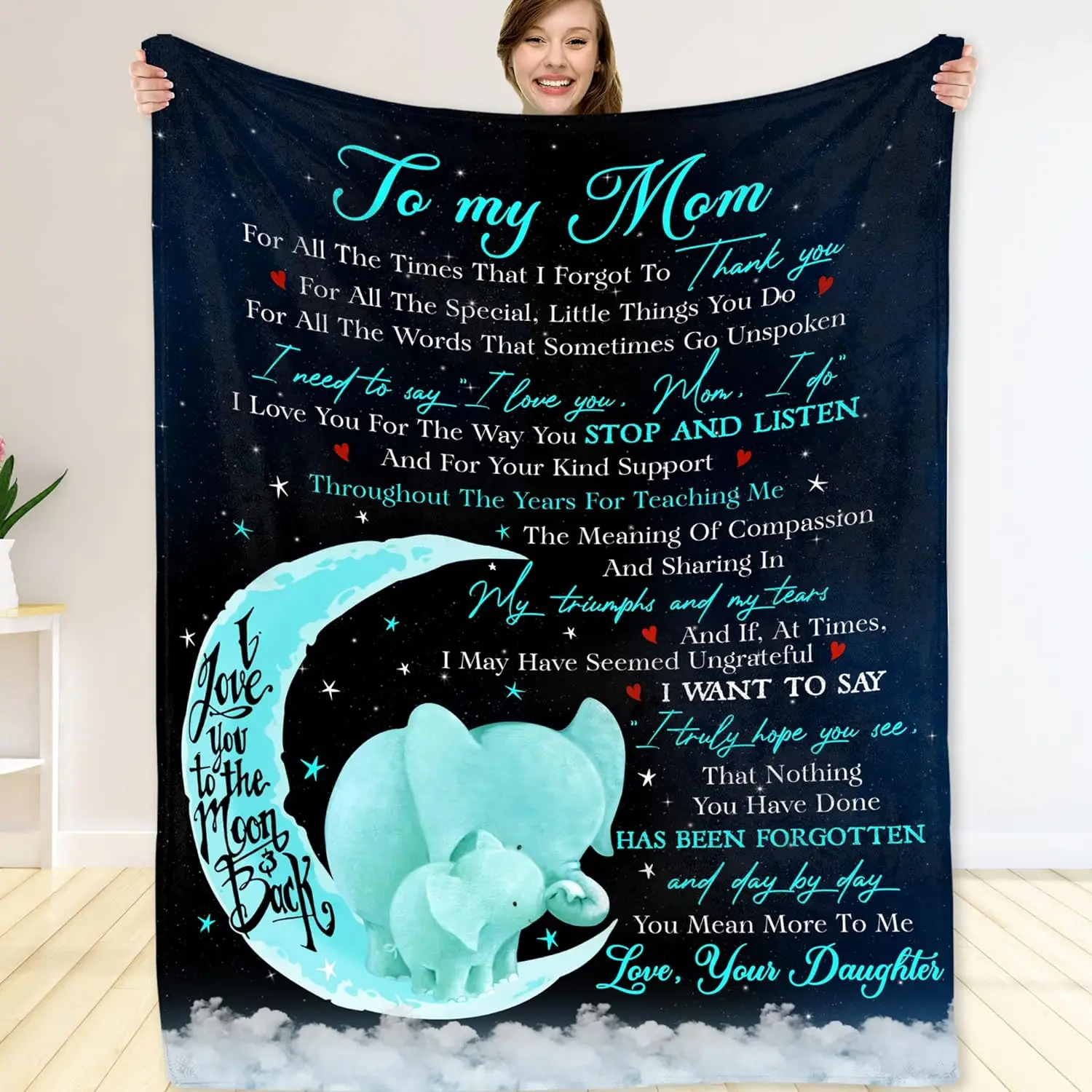 Letter Print Cozy Blanket, Soft Comfortable Warm Napping Throw, Comfy Bedding, Sleeping Bedding Supplies for Home Office Travel Mom's Gifts, Birthday