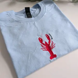 Coastal Lobster Embroidered Shirt, Maine Shirt