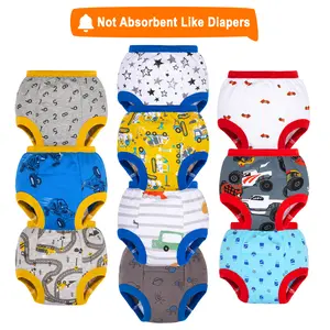 10-Pack Reusable Potty Training Pants – Soft Cotton Training Underwear for Boys and Girls, Ideal for Potty Training