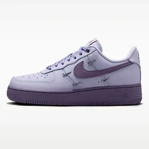 Nike Women's Air Force 1 '07 Low Premium Studded Swoosh Comfort Casual Lifestyle Sneakers Lavender IX5253-555