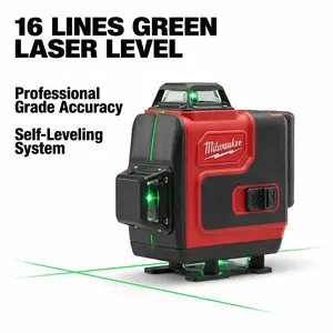 Milwaukee 16 Line Laser Level Kit for Construction Layout Vertical and Horizontal Cross Line Tool High Precision