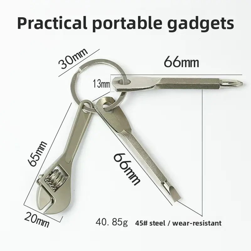 3‑in‑1 Pocket Mini Tool Keychain, Screwdriver, Pocket Wrench, Metal Spanner Keychain Pendant Gift, Multifunctional Hand Tool for Outdoor Camping, Bicycle and Motorcycle Repair