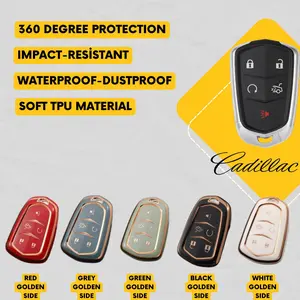 CADILLAC Compatible 5-Button Key Fob Cover for ATS, CTS, XTS - Tpu Smart Key Case