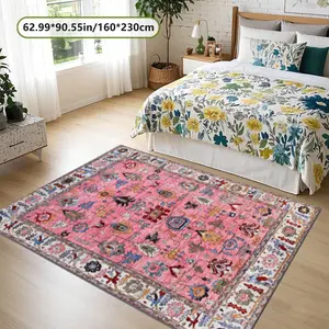 Moroccan Tribal Colorful Patterned Rug, Velvet Soft Comfort, Home Decor Carpet, Living Room Large Mat, Sofa Pad, Bedroom Bedside Blanket