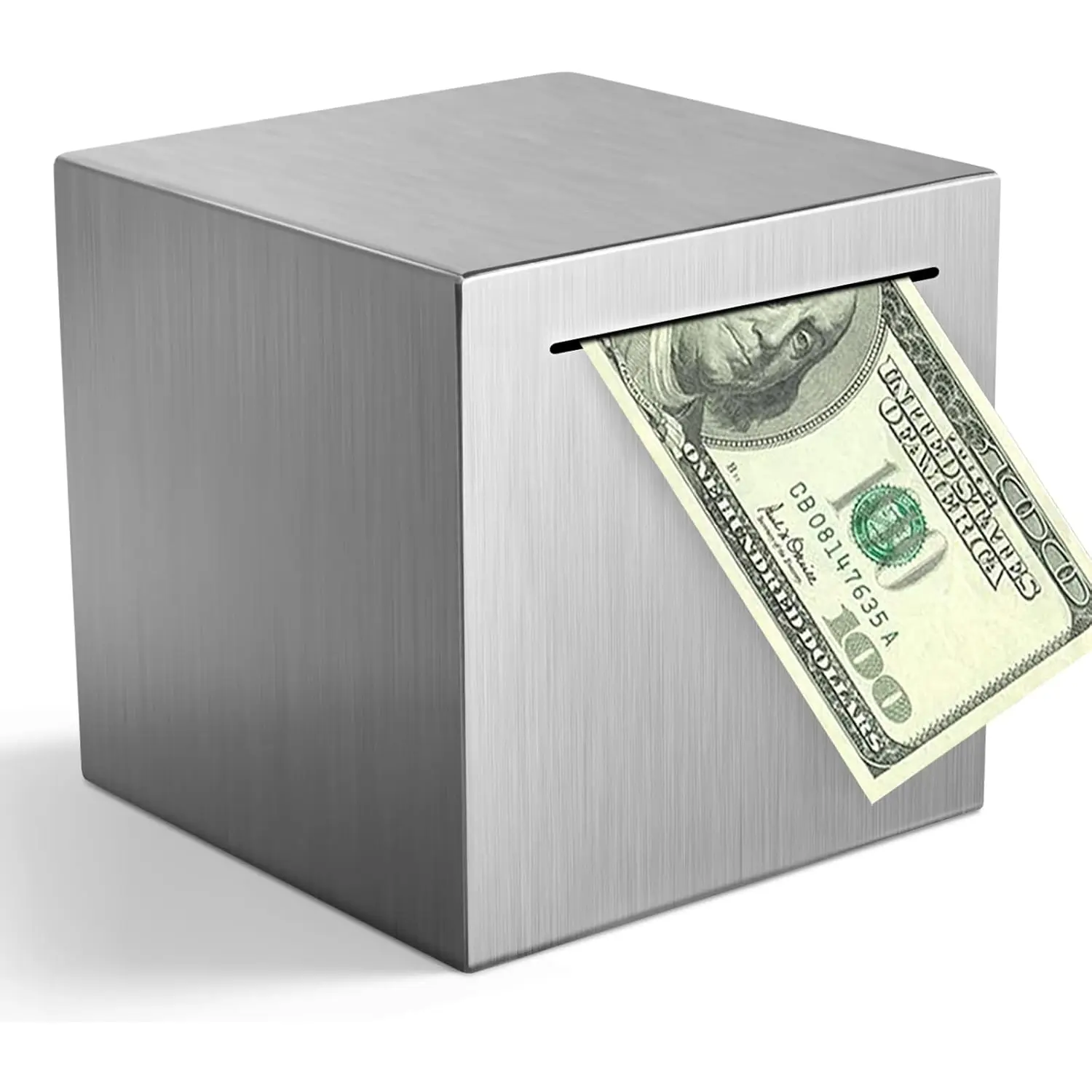 Piggy Bank for Adults Stainless Steel Savings Bank to Help Budget and Save Must Break to Access Money(4.72 inch)