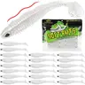 Soft Plastic Paddle Tail Swimbaits Fishing Lures, 2.5-4.1in, 10/16/20 PCS, Fish Attractants with 3D Eyes, Shrimp Scent, Sparkle Glitter, Vibrating Ribbed, Wiggles on Retrieve, Fishing Gifts for Bass Trout Crappie Walleye