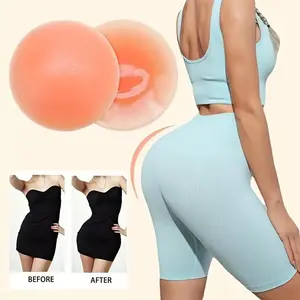 2pcs Self-Adhesive Silicone Butt Lifter Pads - Non-Textile, Hand Washable, Nude & Black Bum Enhancer Inserts - Ideal for Yoga, Fitness & Skiing, Solid Color Bra Accessories, Body Cheating Tool