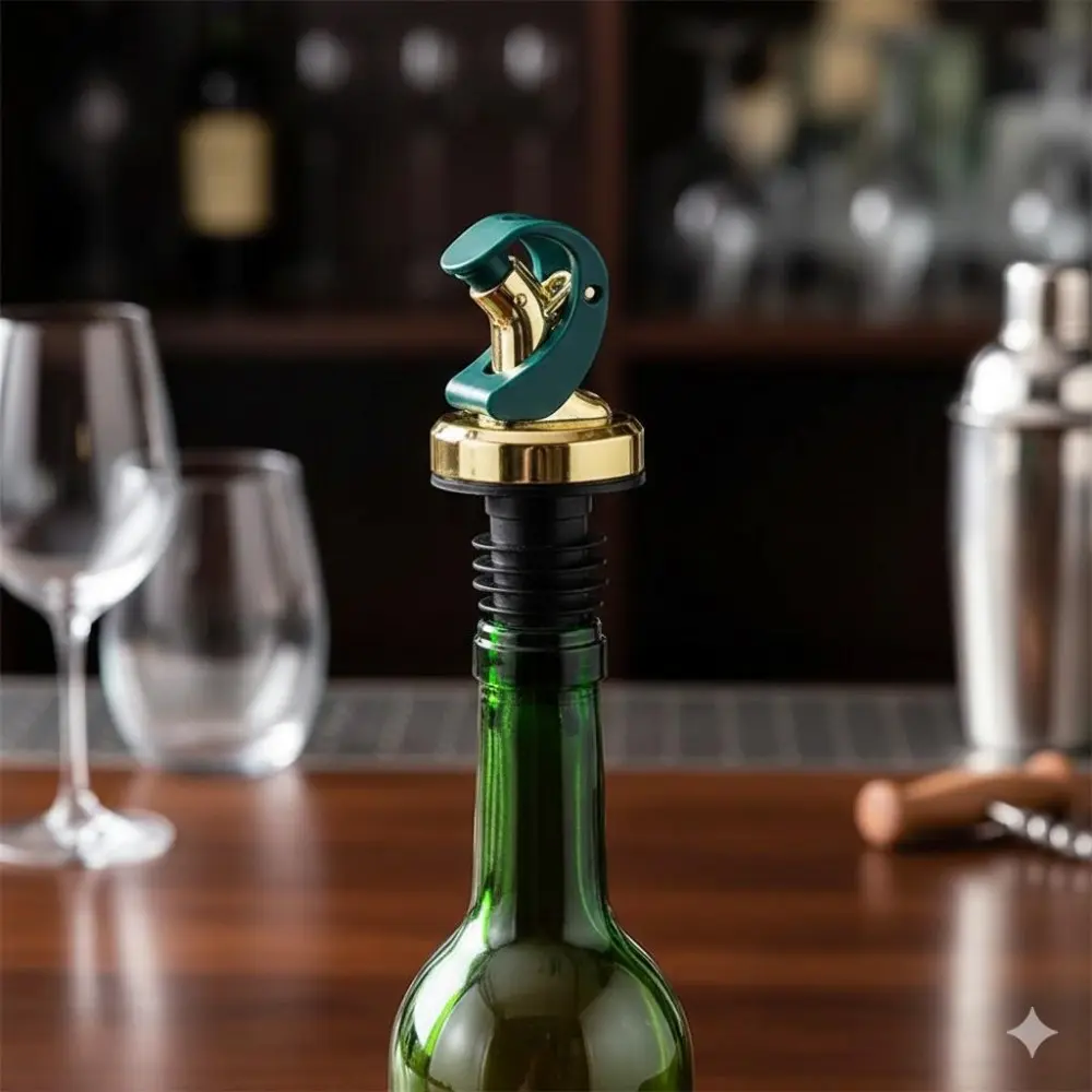 3-in-1 Silicone Wine Bottle Stopper with Pour Spout, Leak-Proof Universal Fit for Multiple Bottle Sizes, Vacuum Seal Preservation System to Keep Wine Fresh, Reusable Eco-Friendly Kitchen Tool for Home Party & Daily Storage, Easy Clean & Install
