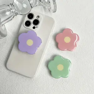 Clear Flower Folding Expandable Mobile Phone Grip Holder Socket Pocket Support for IPhone 16 Finger Ring Griptok Expanding Stand