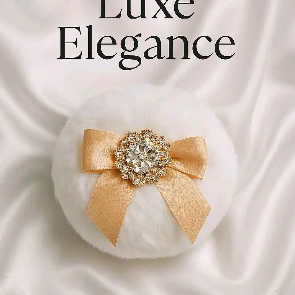 Jumbo Jewel-Embellished Faux Fur Powder Puff (6x6 in)