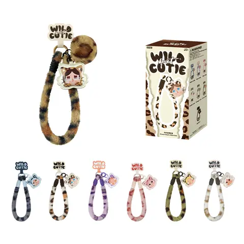 POP MART CRYBABY Wild but Cutie Series-Phone Charm Blind Box, Surprise Gift