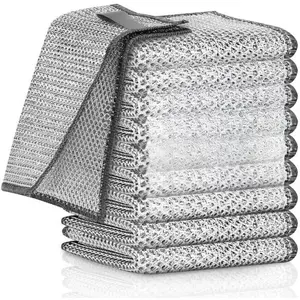 10 Counts Multipurpose Dishcloths – Double-Layer Reusable Dishwashing Rags for Wet & Dry Use, Kitchen Cleaning Cloth for Sinks, Pans & Dishes, Washable & Durable