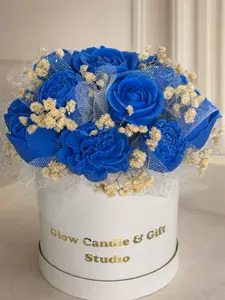 Luxury Candle Flower Arrangement – Handmade with Love