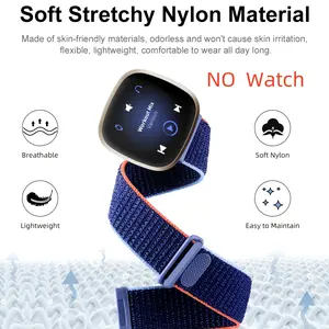 Adjustable Nylon Watch Band with Buckle Design, Compatible with Fitbit Sense/versa 3/versa 4/sense 2, Durable & Comfortable Strap