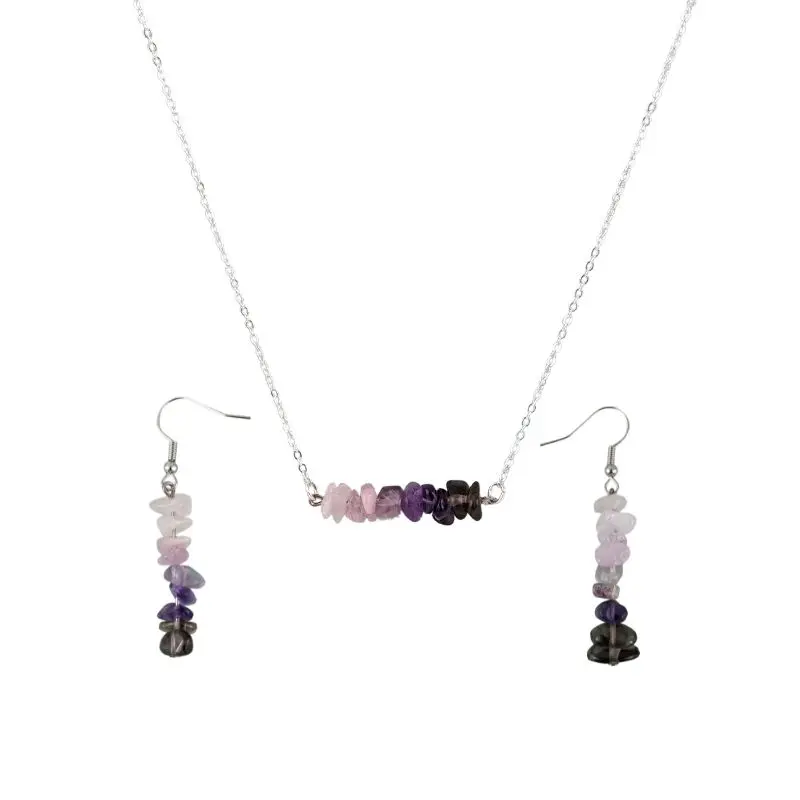 Virgo Bar Necklace and Dangle Earrings Set