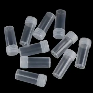 Clear Plastic Pill Bottle, 50pcs Empty Pill Container, Powder Dispensing Bottle, Needle Empty Bottle for School Chemistry Supplies, Healthcare, Vitamin Organizer, Supplement Organizer