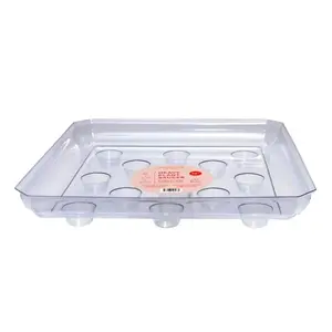 Curtis Wagner Plastics Heavy Duty Clear Carpet Saver Square Plant Saucer, 12in