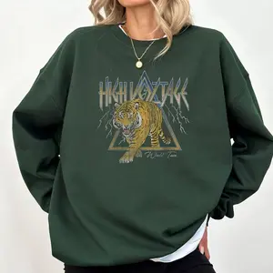 High Voltage Tiger Vintage Retro Rock Music Band Concert Sweatshirt