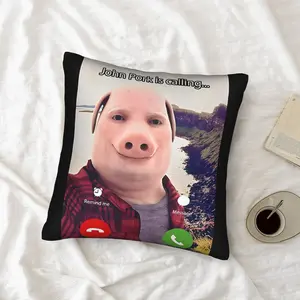 1 PC John Pork Is Calling Answer Call Phone Decorative Pillowcases for Cozy Living Room and Bedroom Soft Machine Washable Pillow Insert Not Included
